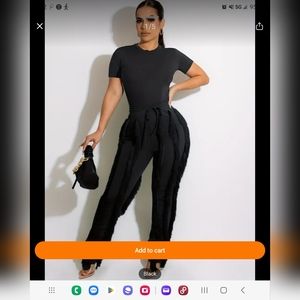 2x Fringed 2 piece pants set NWT